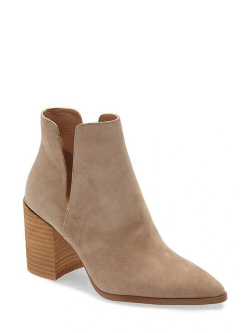 Steve Madden Kaylah Pointed Toe Bootie Suede Taupe Fall Festival Size 10
